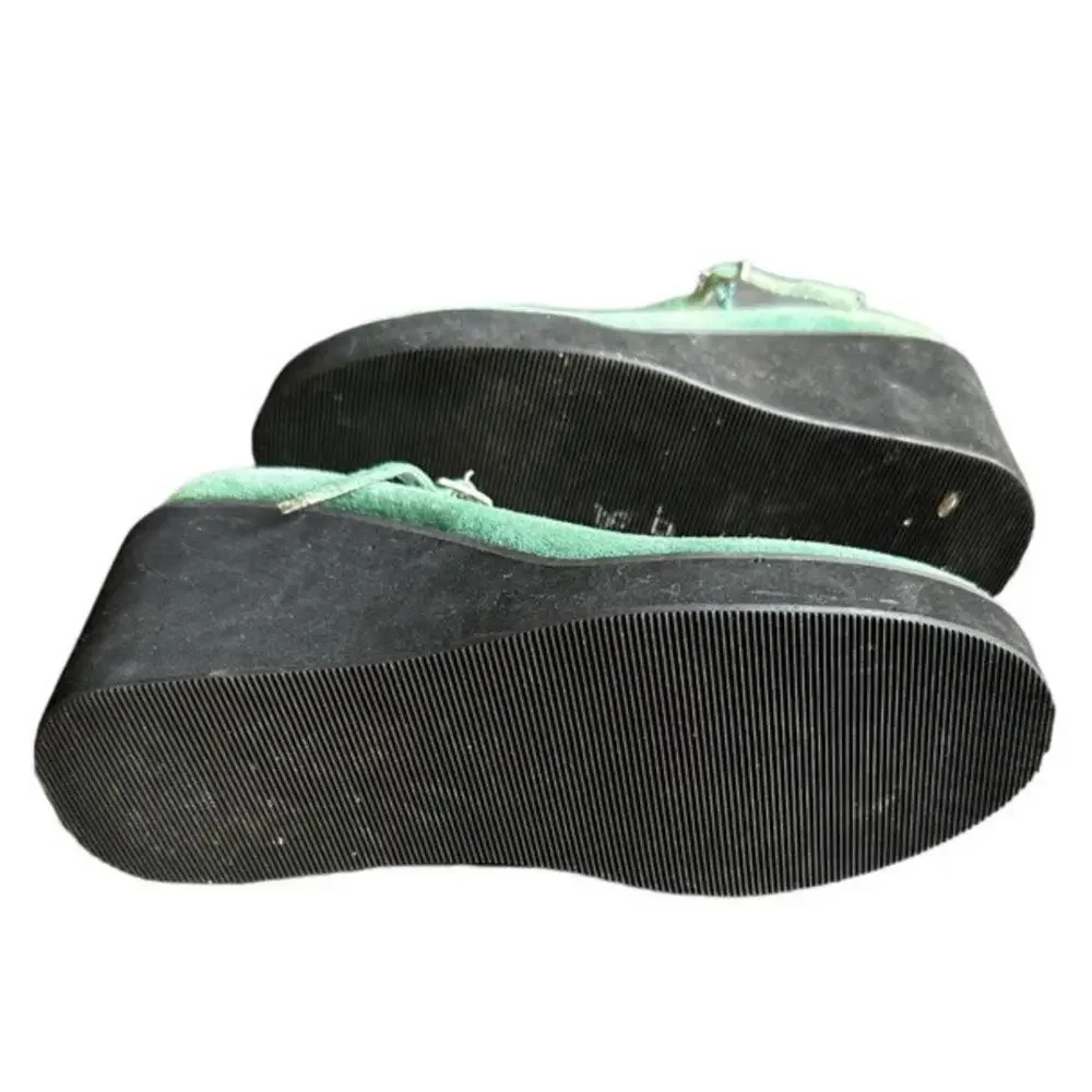 Y2k Vintage 90s Very Volatile Size 8 Green Wedge Heel